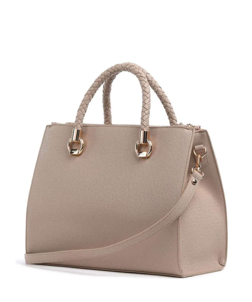Manhattan Handtasche Lederimitat beige
