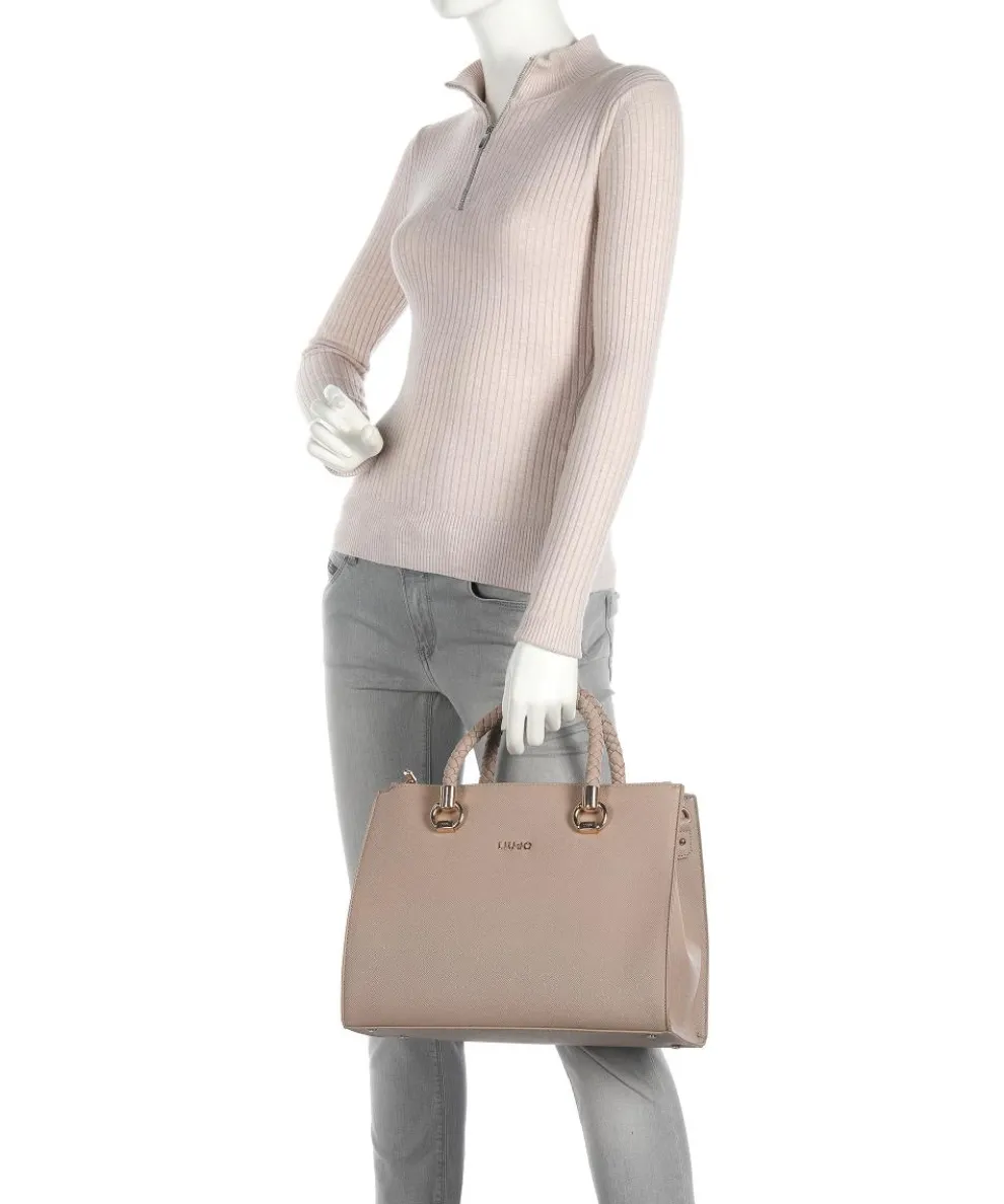 Manhattan Handtasche Lederimitat beige