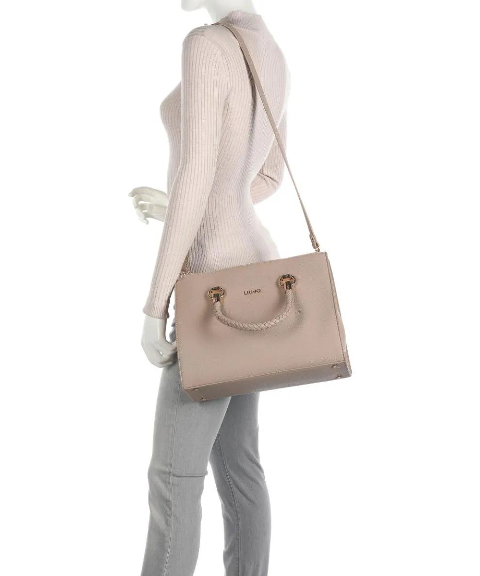Manhattan Handtasche Lederimitat beige