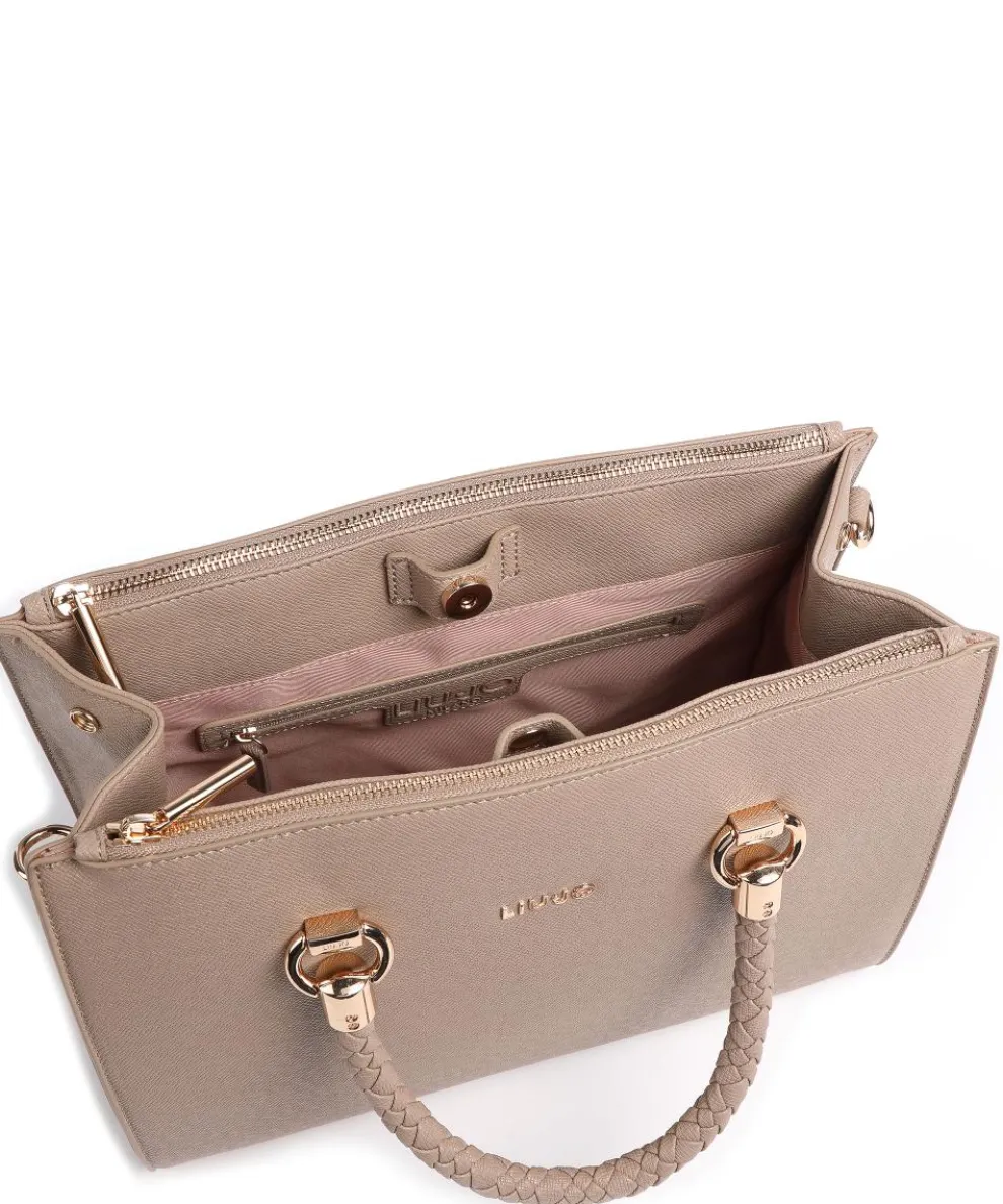 Manhattan Handtasche Lederimitat beige