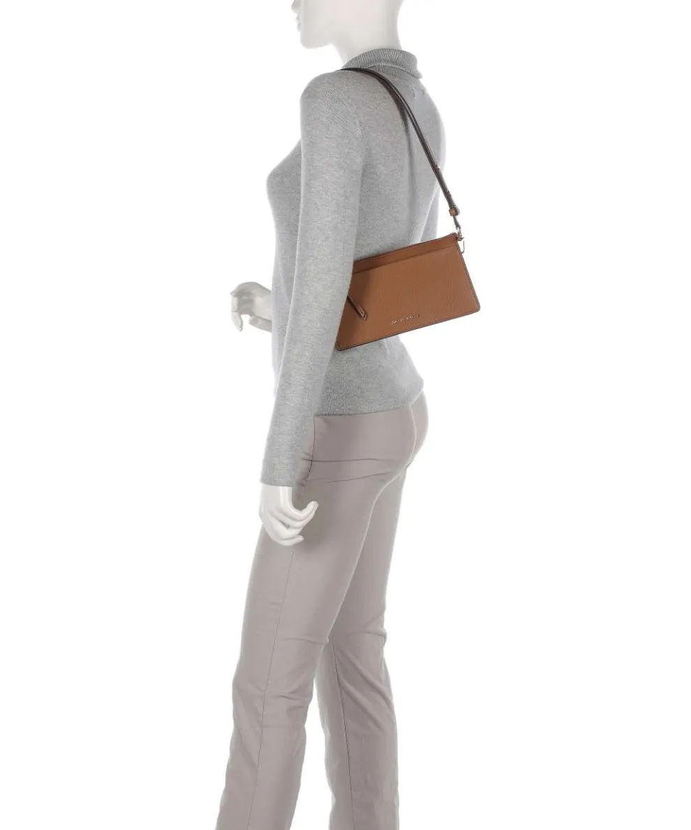 Empire Schultertasche genarbtes Leder braun