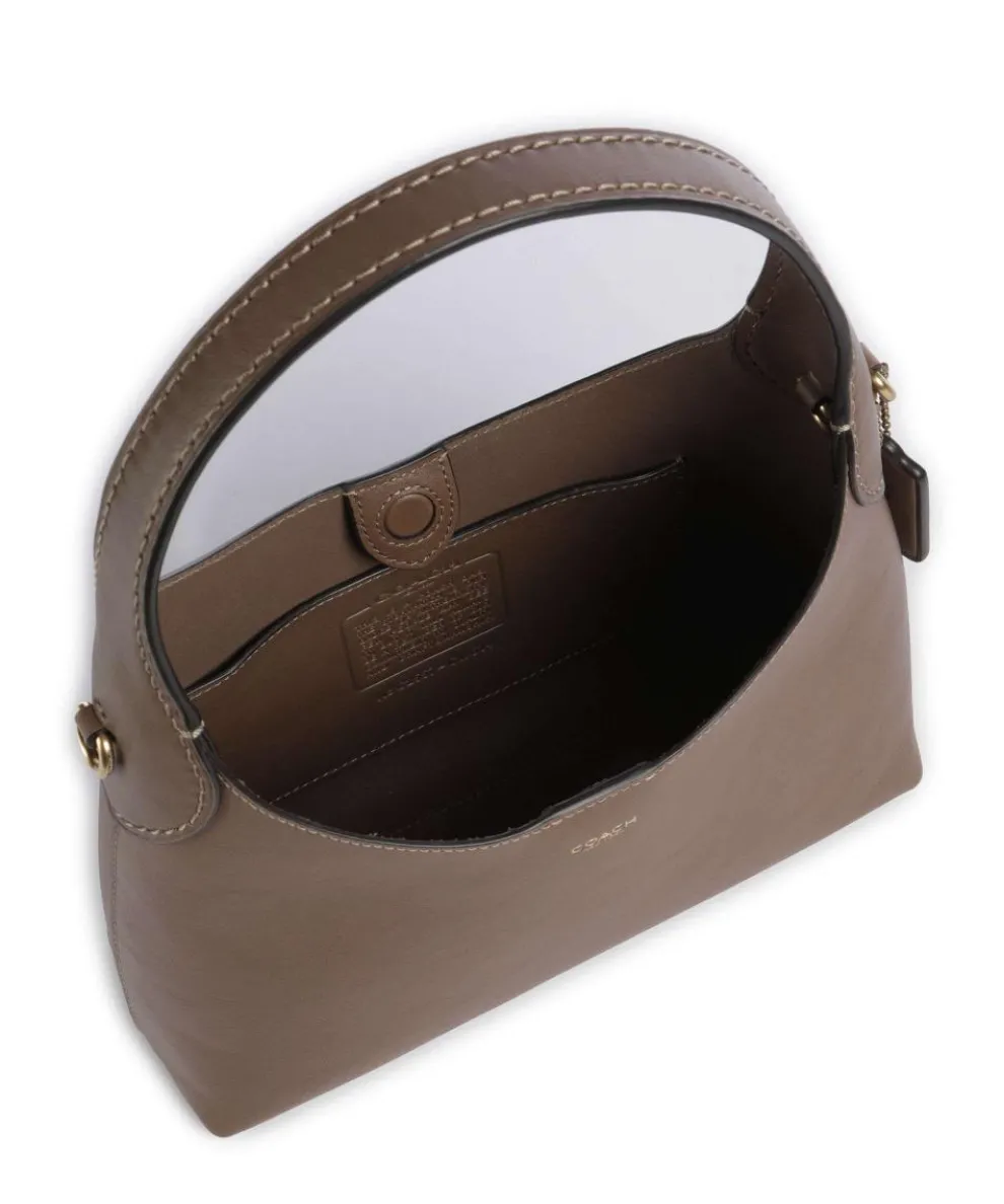 Brooklyn 23 Schultertasche fein genarbtes Leder taupe