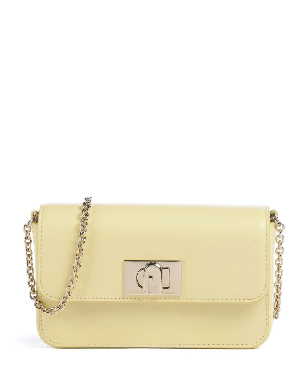 1927 Mini Umhängetasche genarbtes Leder gelb