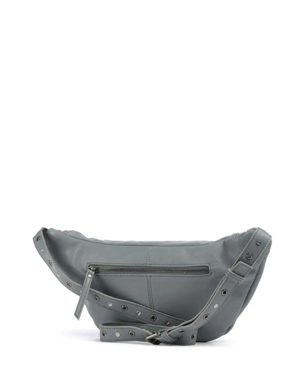 Me and My Bag Umhängetasche fein genarbtes Leder blaugrau