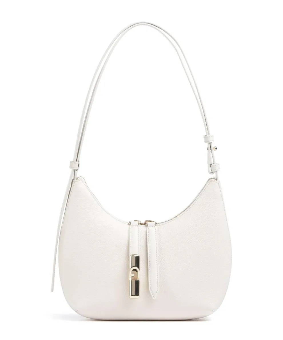 Goccia S Schultertasche genarbtes Kalbsleder creme