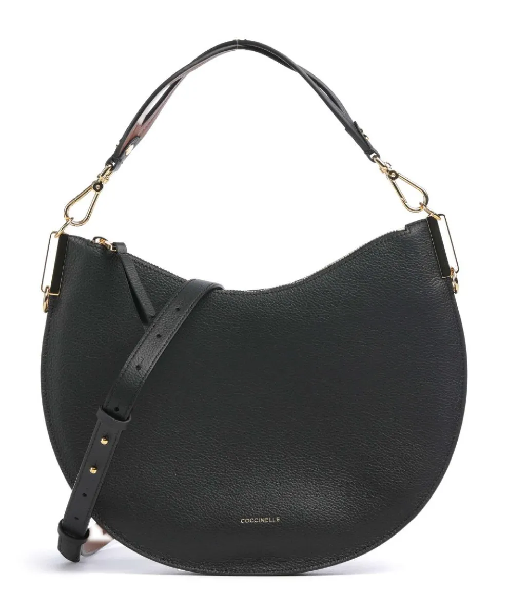 Sunup Beuteltasche genarbtes Leder schwarz