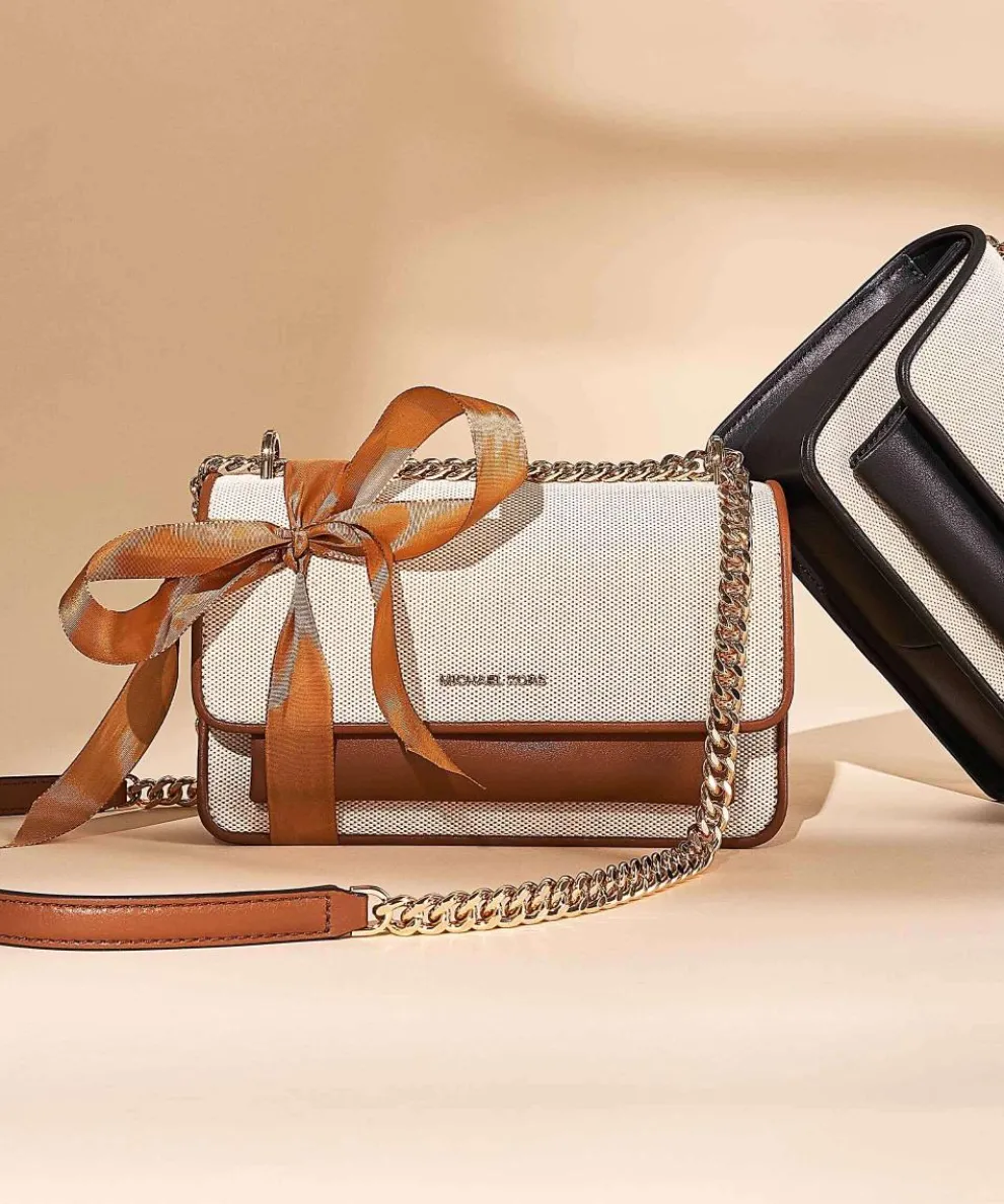 Claire Schultertasche Canvas natur/schwarz