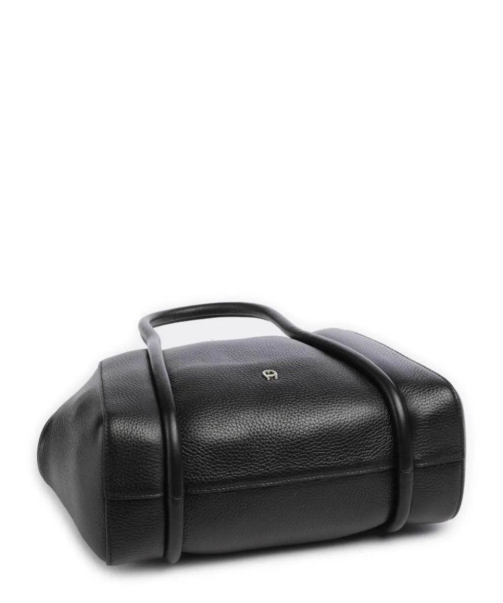 Juliette S Handtasche genarbtes Rindsleder schwarz