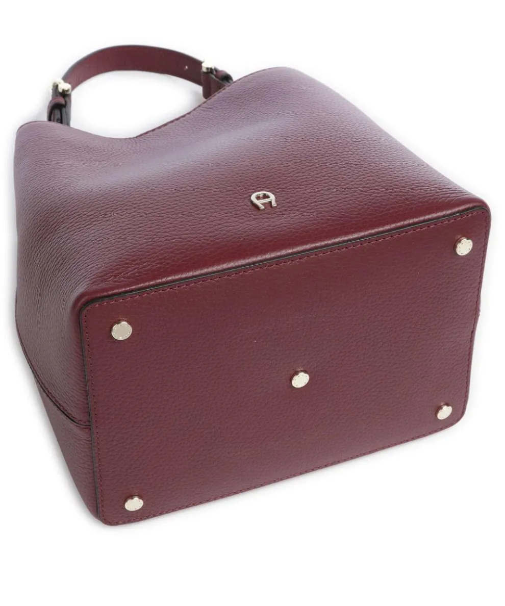 Delia S Bucket bag genarbtes Rindsleder wein