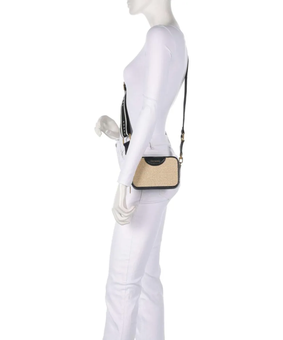 Baria Umhängetasche genarbtes Rindsleder, Kunststoff schwarz/beige