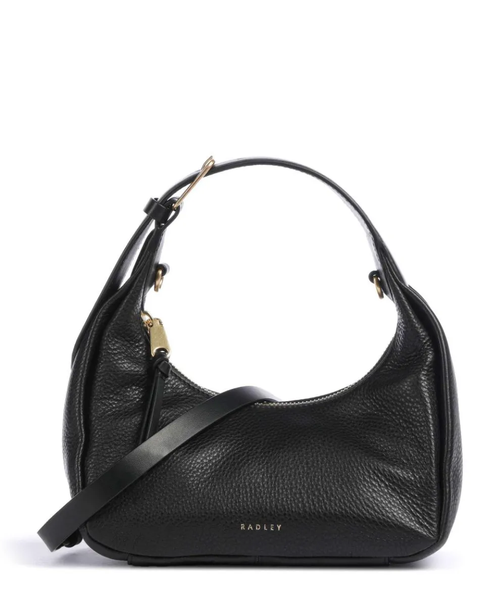 Earl Street Schultertasche genarbtes Rindsleder schwarz