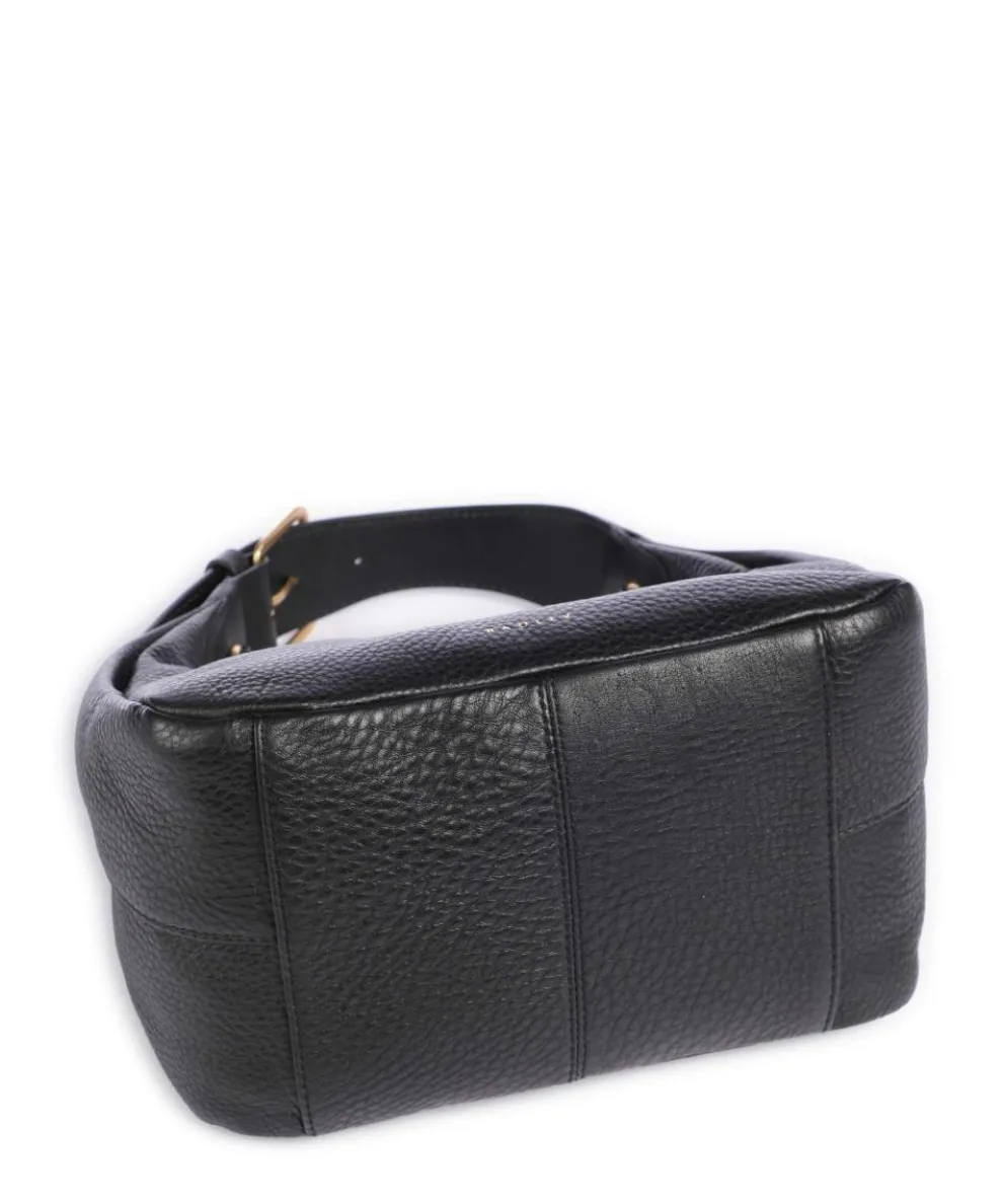 Earl Street Schultertasche genarbtes Rindsleder schwarz