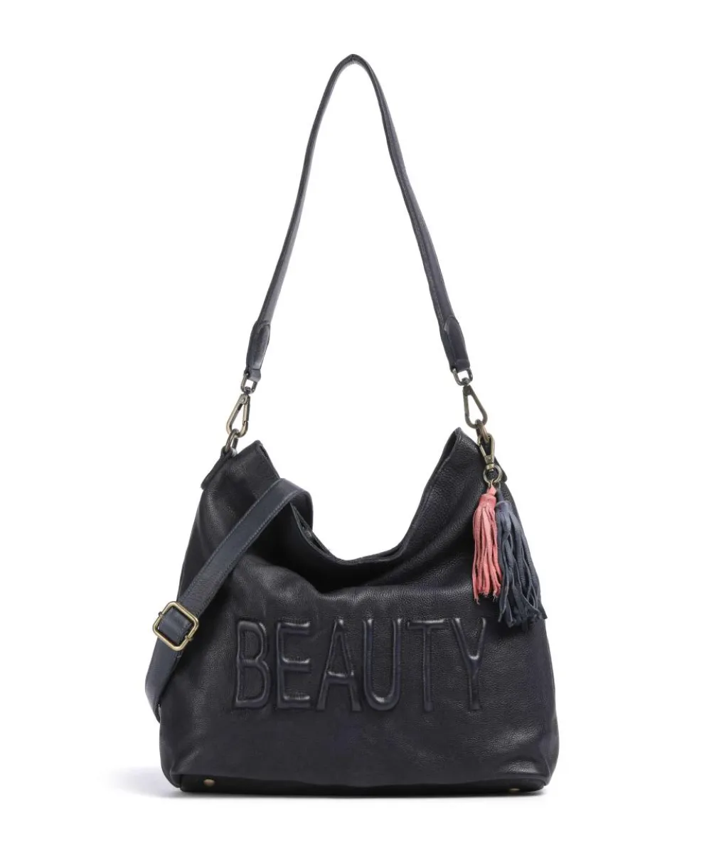 Paoliweg 2 Schultertasche genarbtes Rindsleder navy