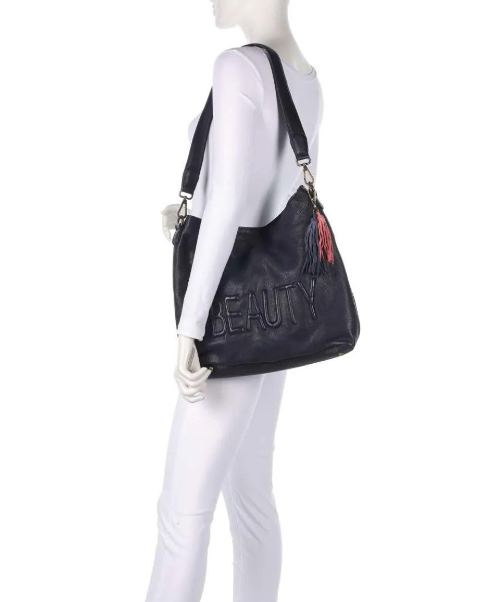 Paoliweg 2 Schultertasche genarbtes Rindsleder navy