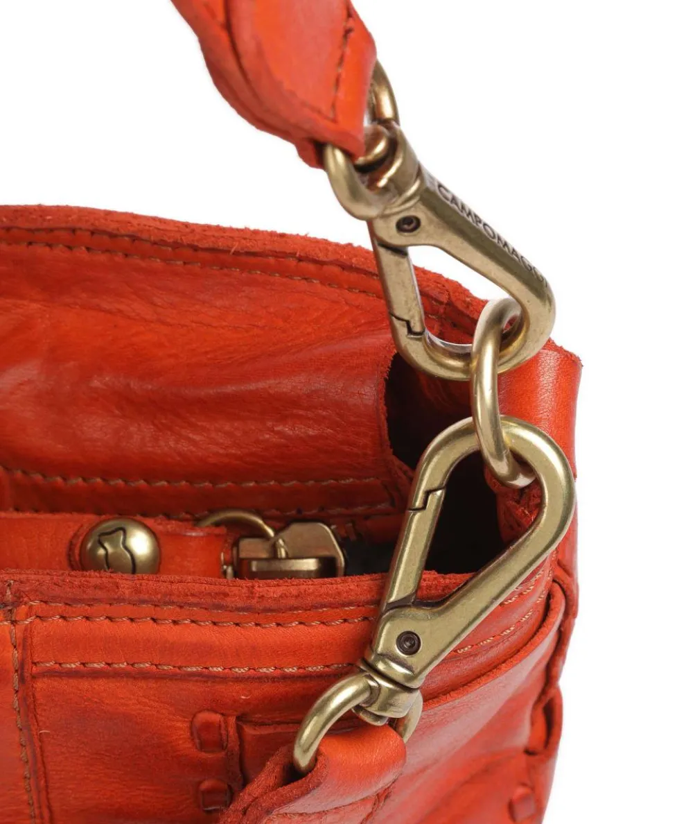 Schultertasche fein genarbtes Rindsleder orange