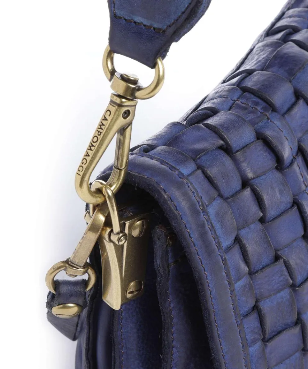 Schultertasche fein genarbtes Rindsleder dunkelblau