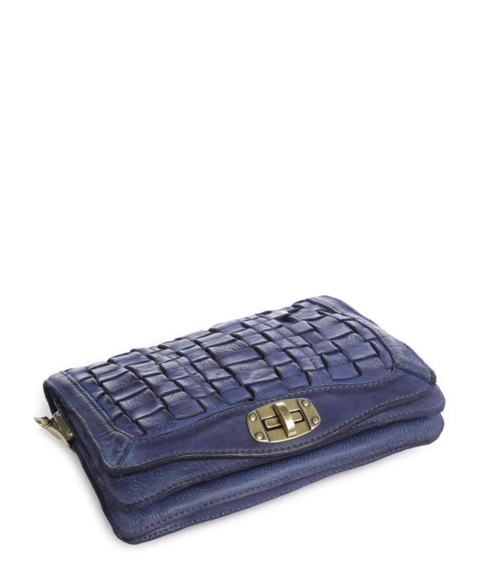 Schultertasche fein genarbtes Rindsleder dunkelblau