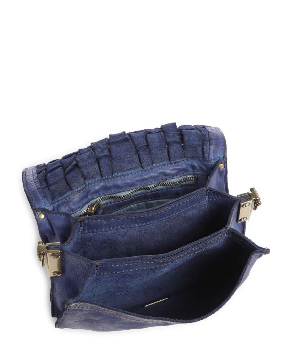 Schultertasche fein genarbtes Rindsleder dunkelblau