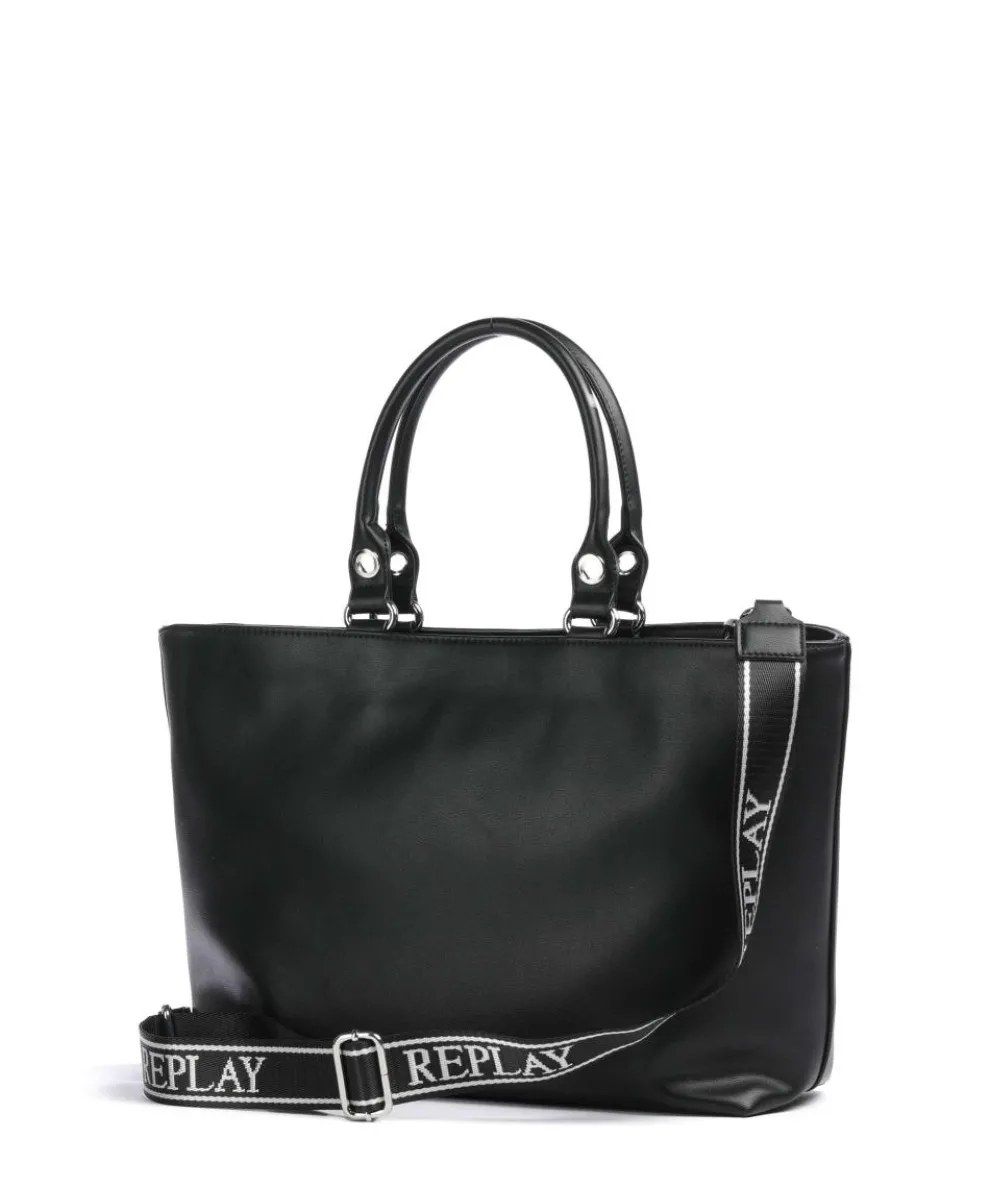 Shopper Lederimitat schwarz