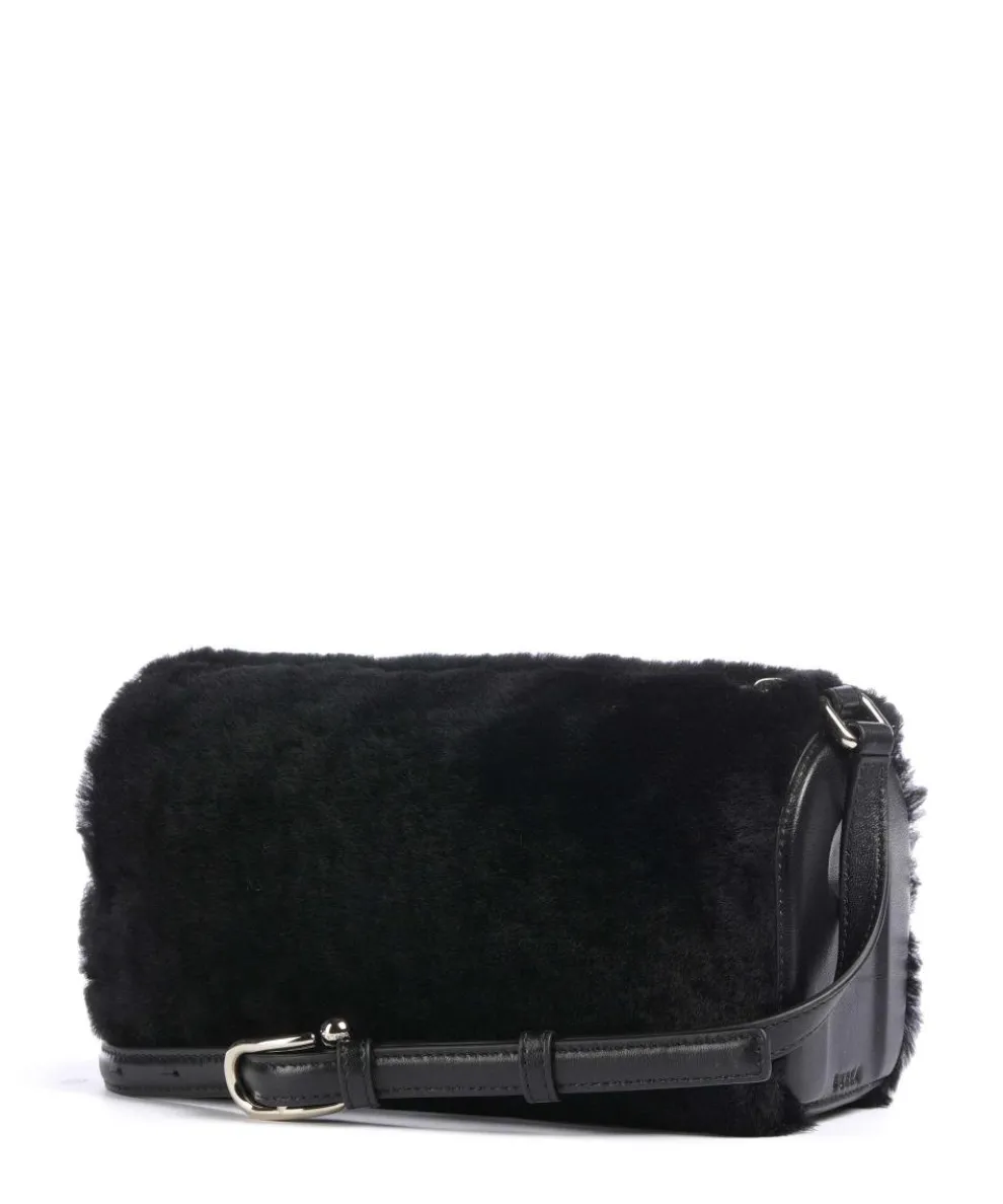 Dalia L Umhängetasche Textil, genarbtes Leder schwarz