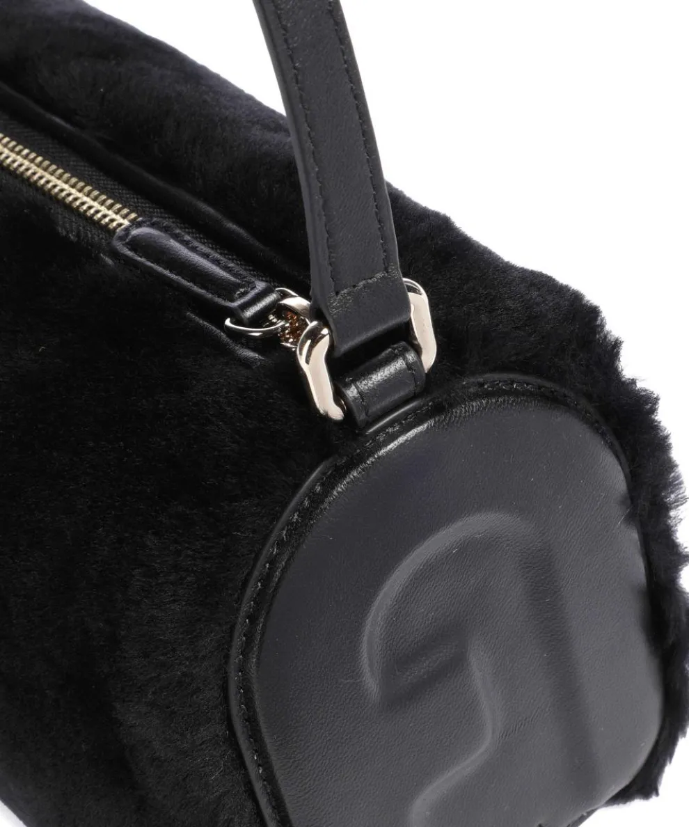 Dalia L Umhängetasche Textil, genarbtes Leder schwarz