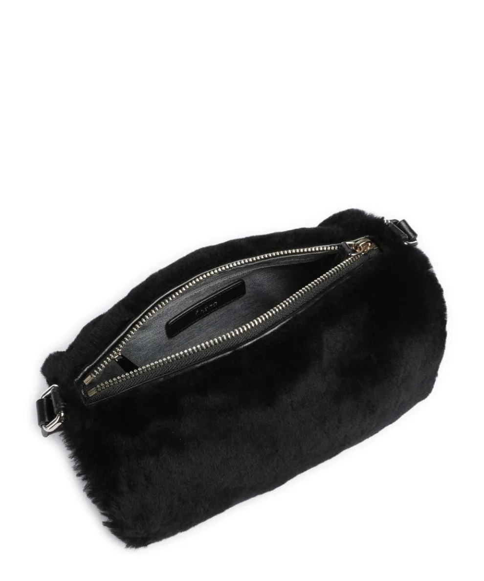 Dalia L Umhängetasche Textil, genarbtes Leder schwarz