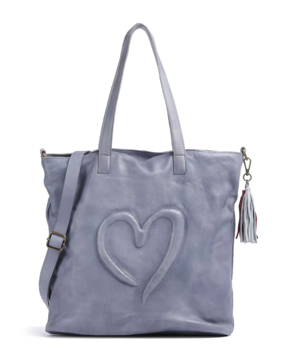 Herzweg 1 Shopper genarbtes Leder lavendel