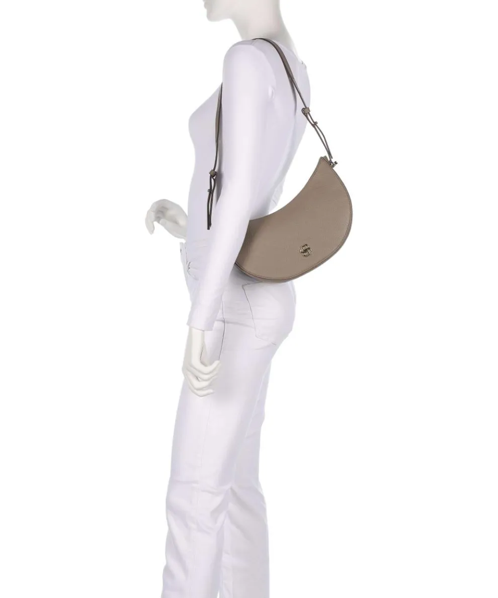 B Icon Schultertasche genarbtes Rindsleder braun