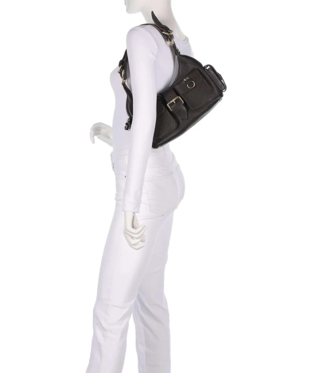 Amelia Schultertasche genarbtes Rindsleder dunkelbraun