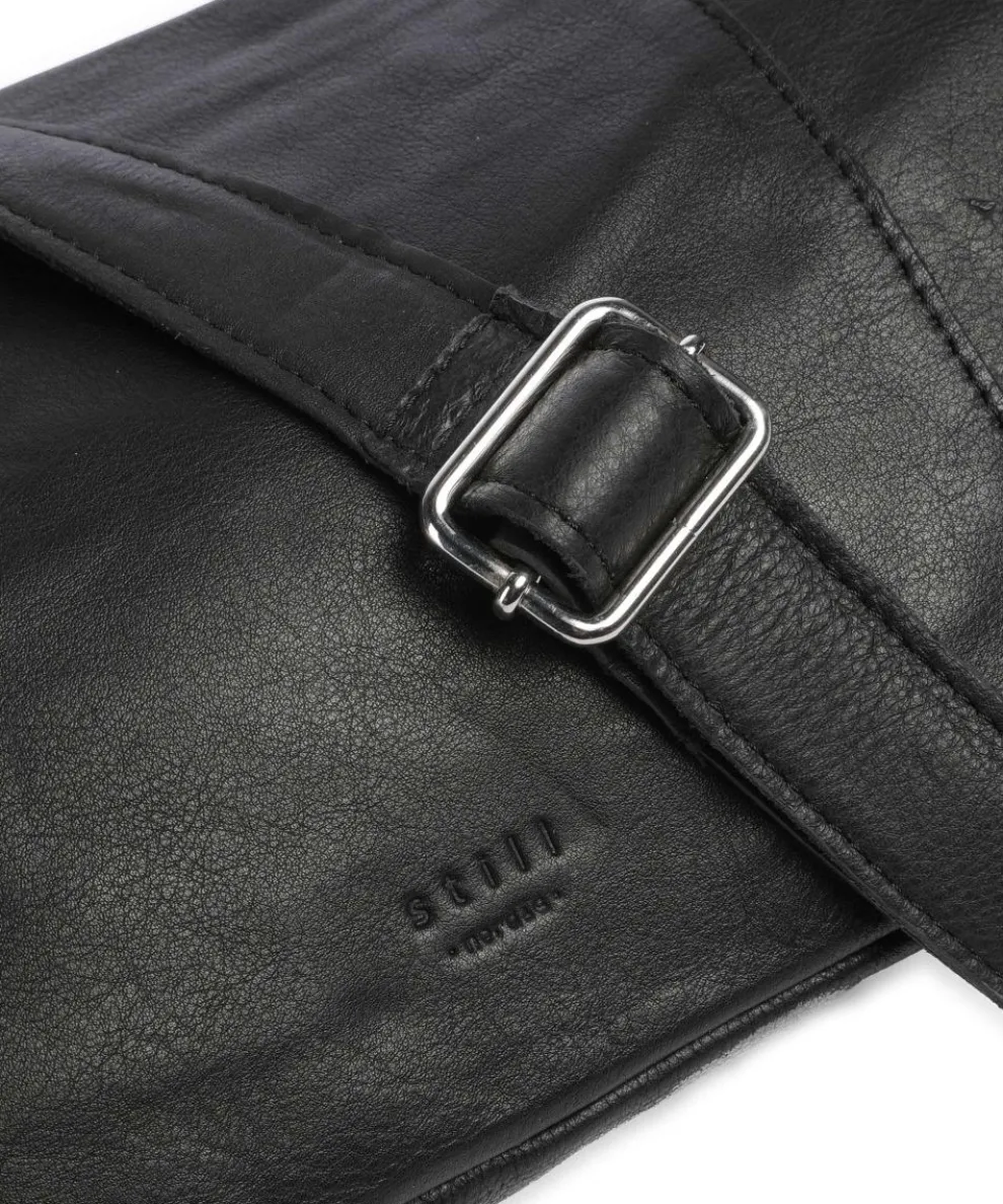 Basic Umhängetasche Büffelleder schwarz