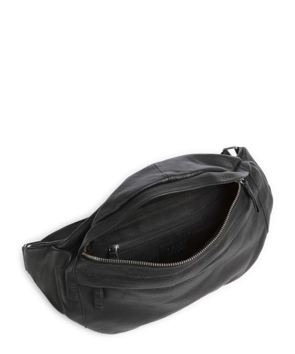 Basic Umhängetasche Büffelleder schwarz