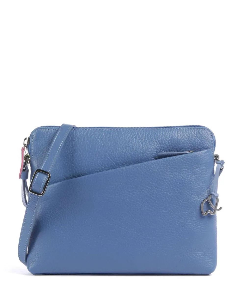 Milano Umhängetasche genarbtes Leder blau