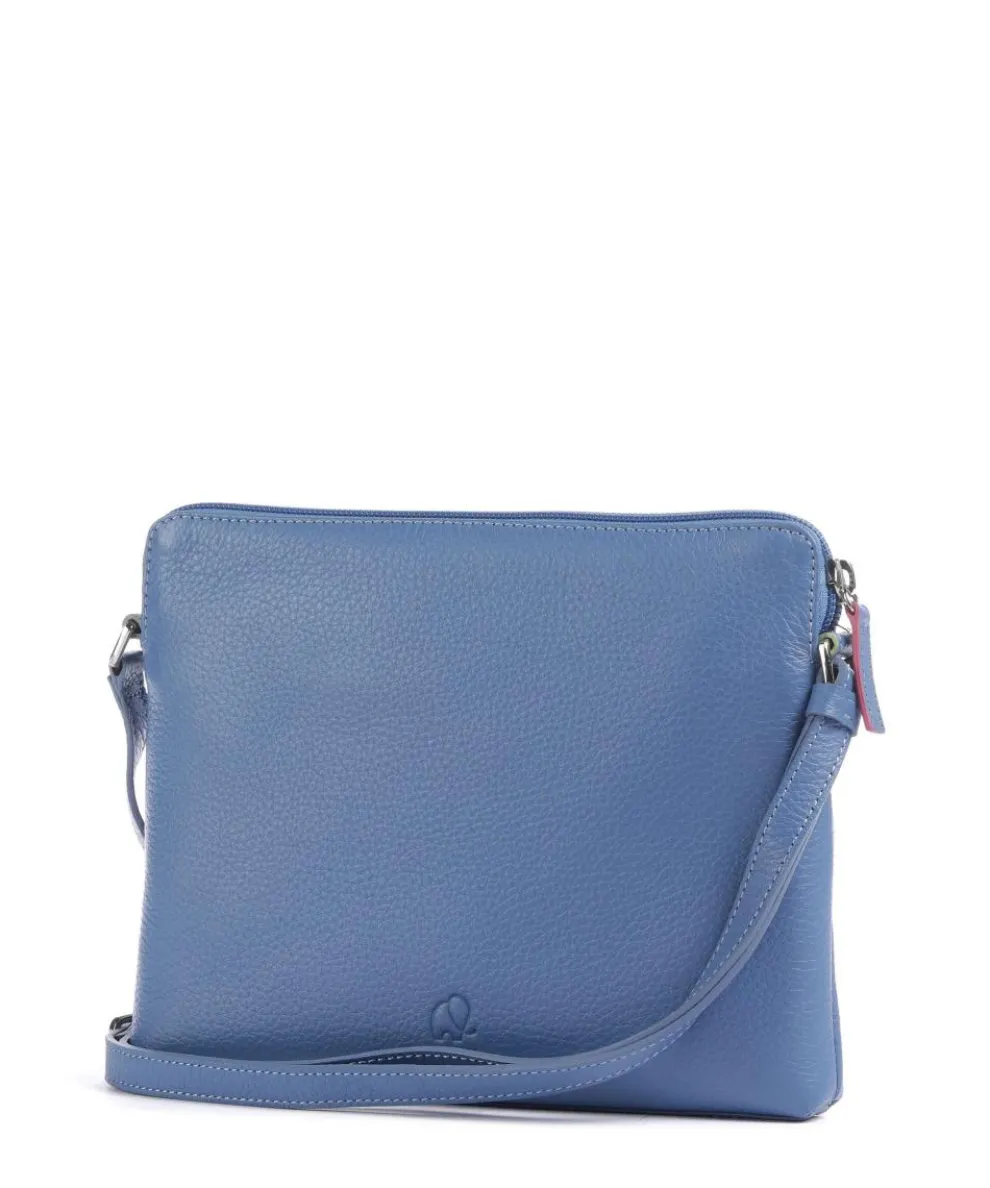 Milano Umhängetasche genarbtes Leder blau