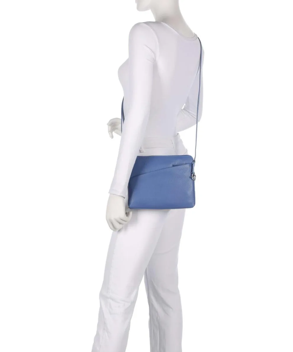 Milano Umhängetasche genarbtes Leder blau