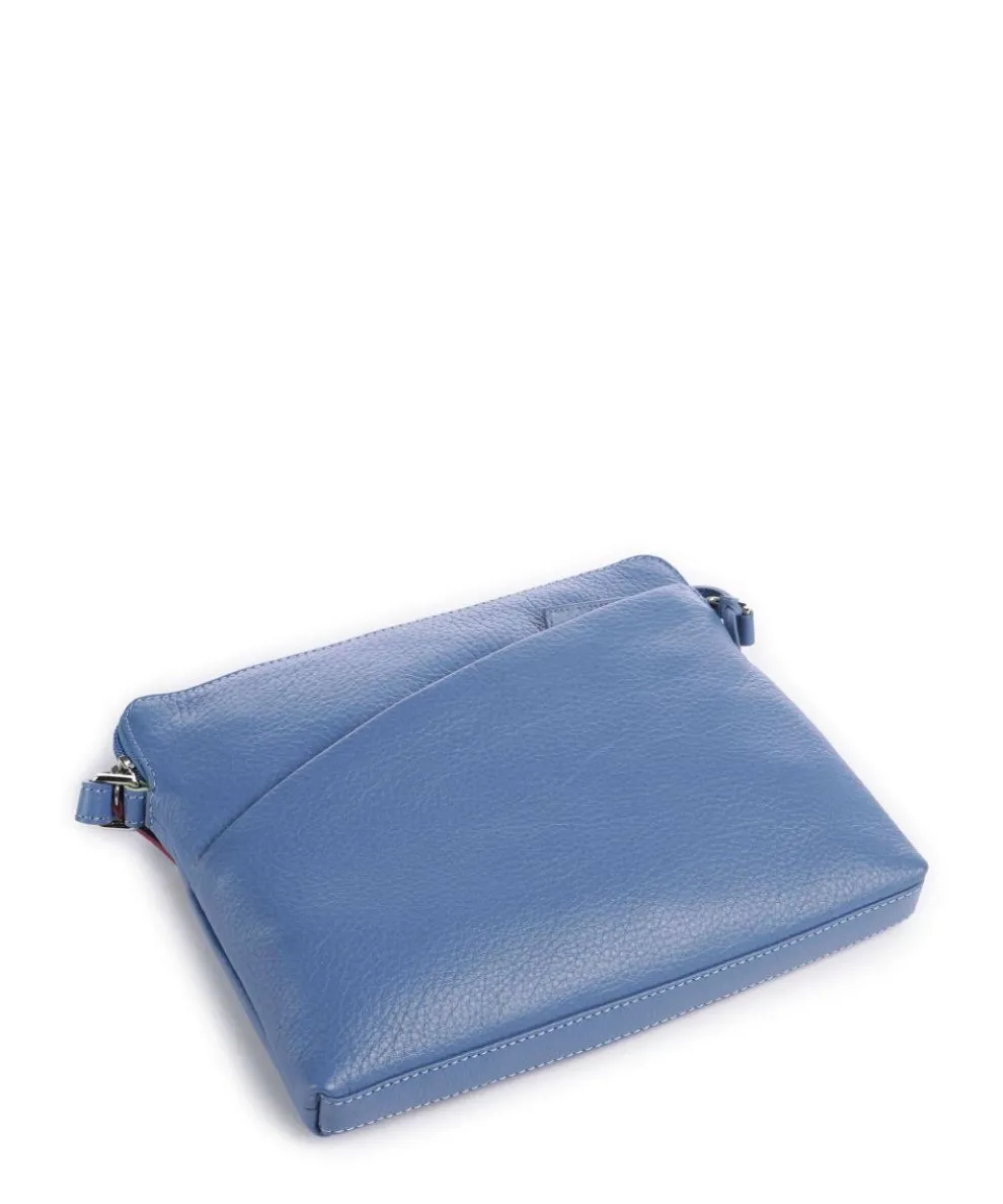 Milano Umhängetasche genarbtes Leder blau