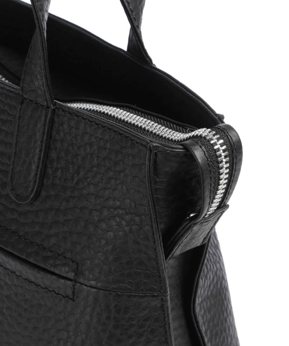 Hirsch Calla Schultertasche genarbtes Leder schwarz