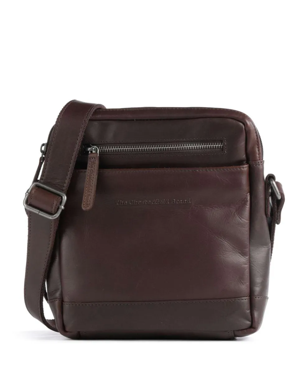 Cow Wax Pull Up Arnhem Umhängetasche fein genarbtes Leder dunkelbraun