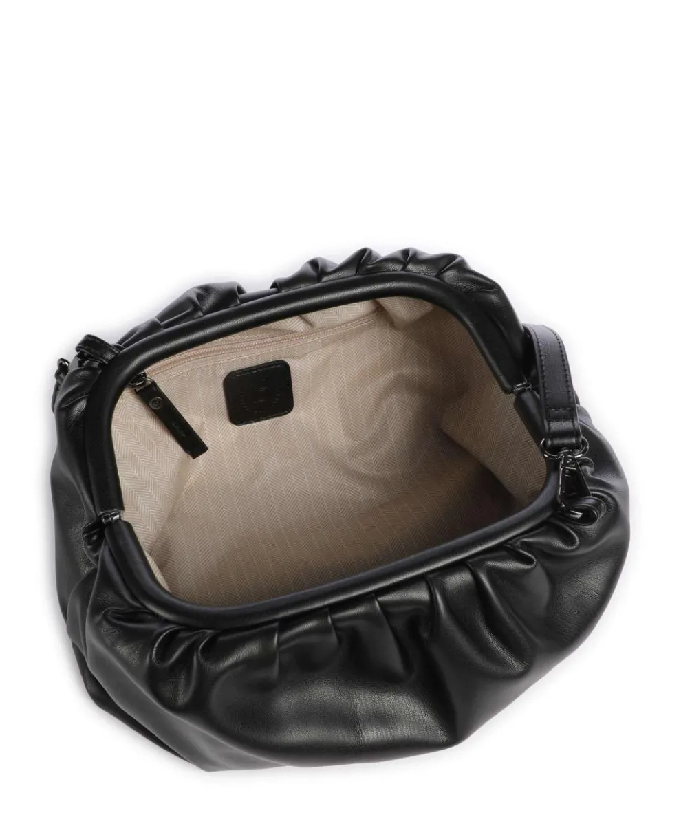 Mila Clutch Lederimitat schwarz