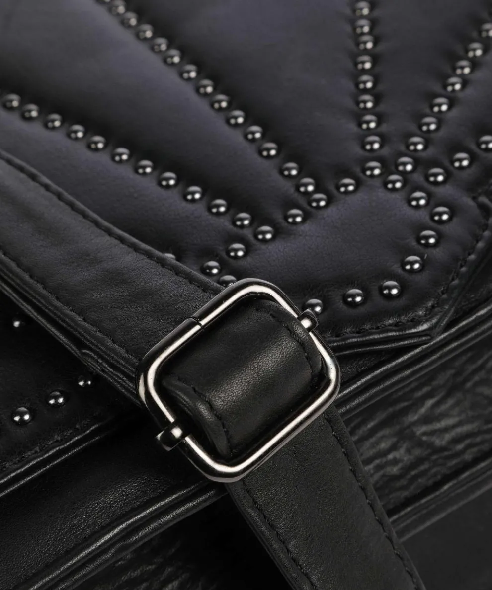 Night Stories Umhängetasche Rindsleder schwarz