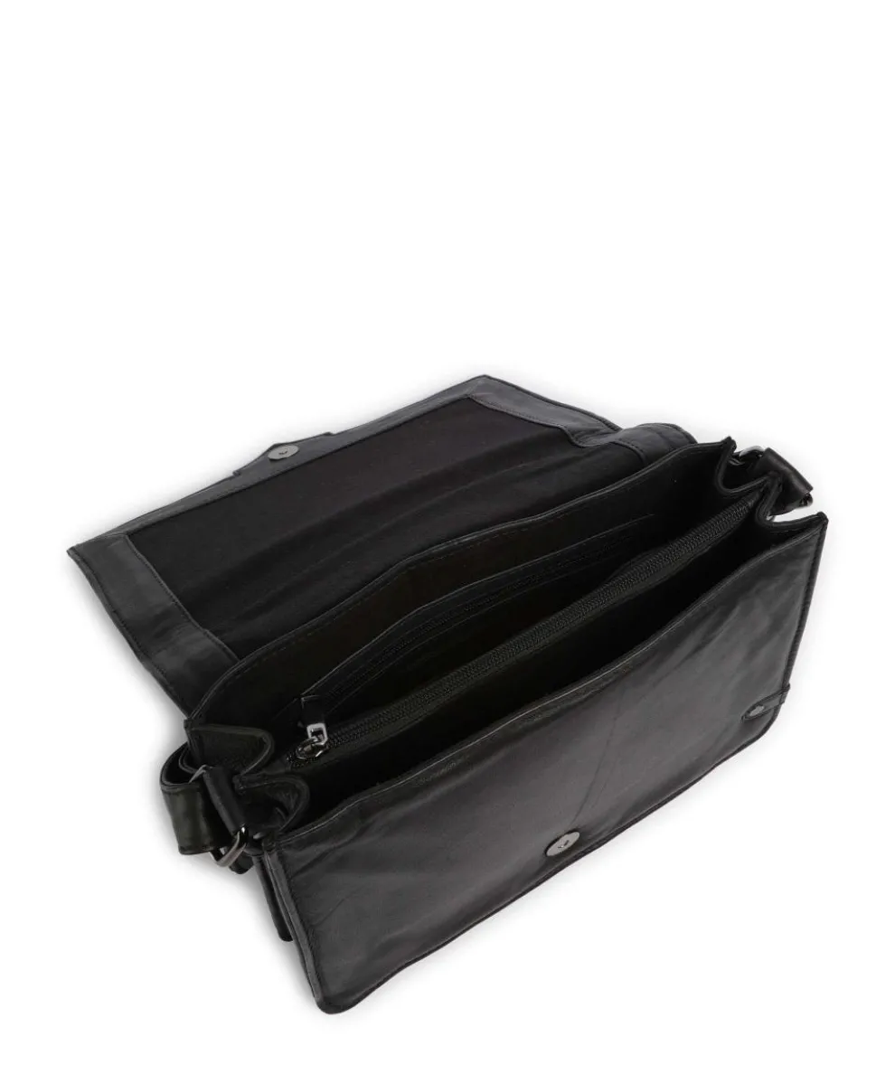 Night Stories Umhängetasche Rindsleder schwarz