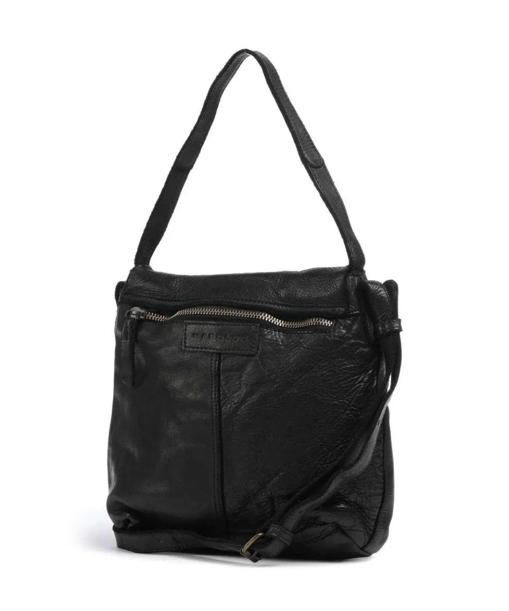 Submarine Schultertasche genarbtes Rindsleder schwarz