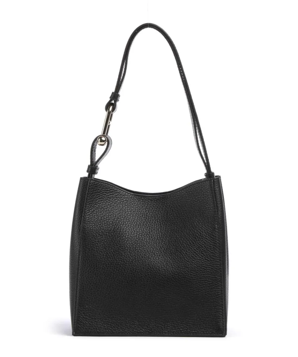 Nuvola Mini Beuteltasche genarbtes Kalbsleder schwarz