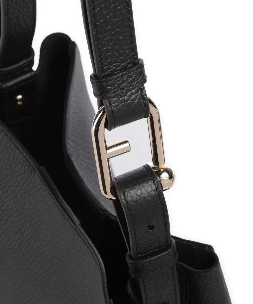 Nuvola Mini Beuteltasche genarbtes Kalbsleder schwarz