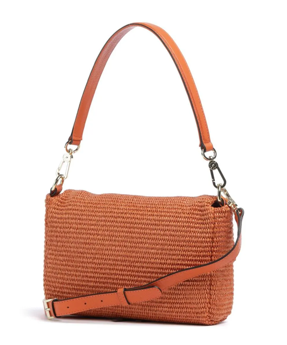 Raffia Temi Schultertasche Bast orange