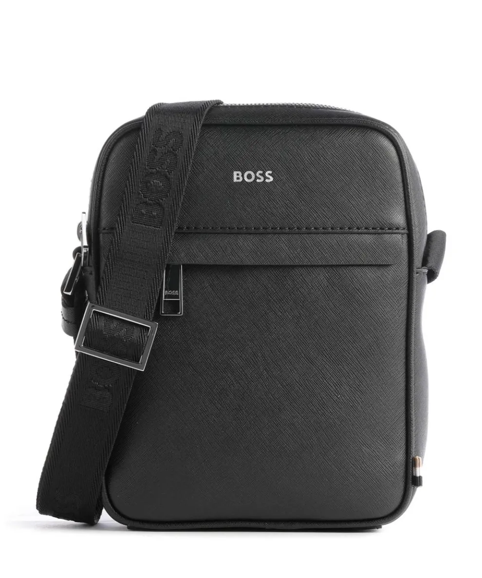 Zair Umhängetasche Saffiano Leder schwarz