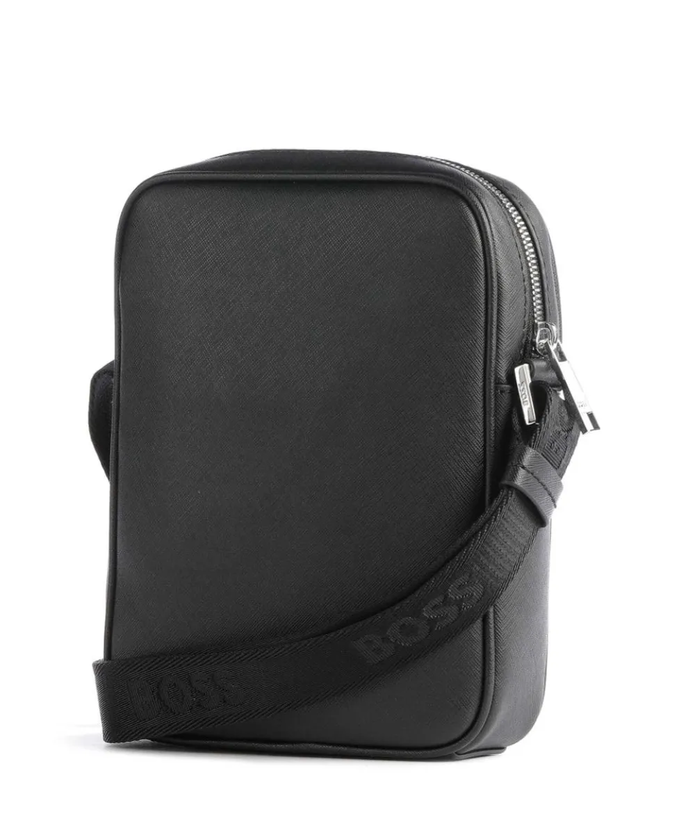 Zair Umhängetasche Saffiano Leder schwarz