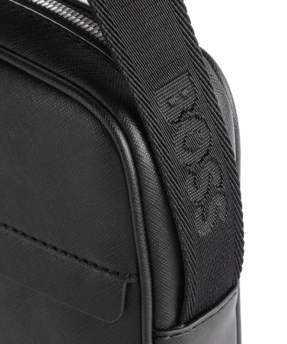 Zair Umhängetasche Saffiano Leder schwarz