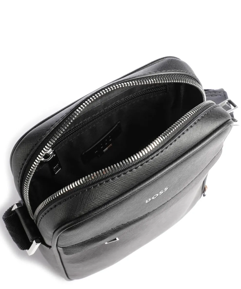 Zair Umhängetasche Saffiano Leder schwarz