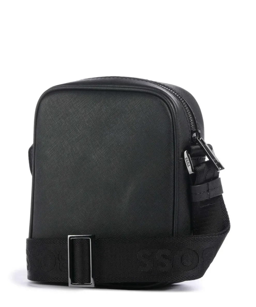 Zair Umhängetasche fein genarbtes Leder schwarz