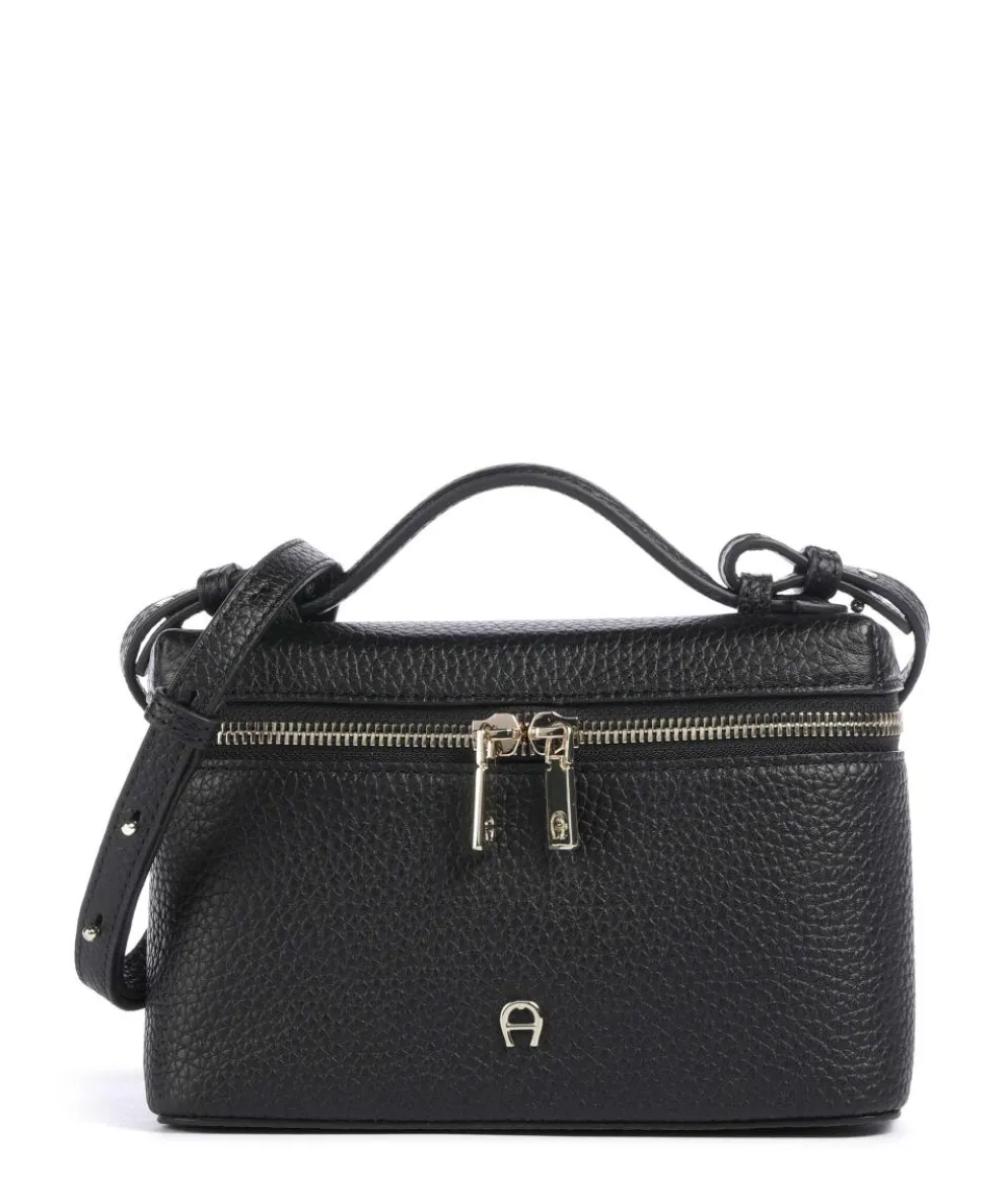 Zelda XS Umhängetasche genarbtes Rindsleder schwarz